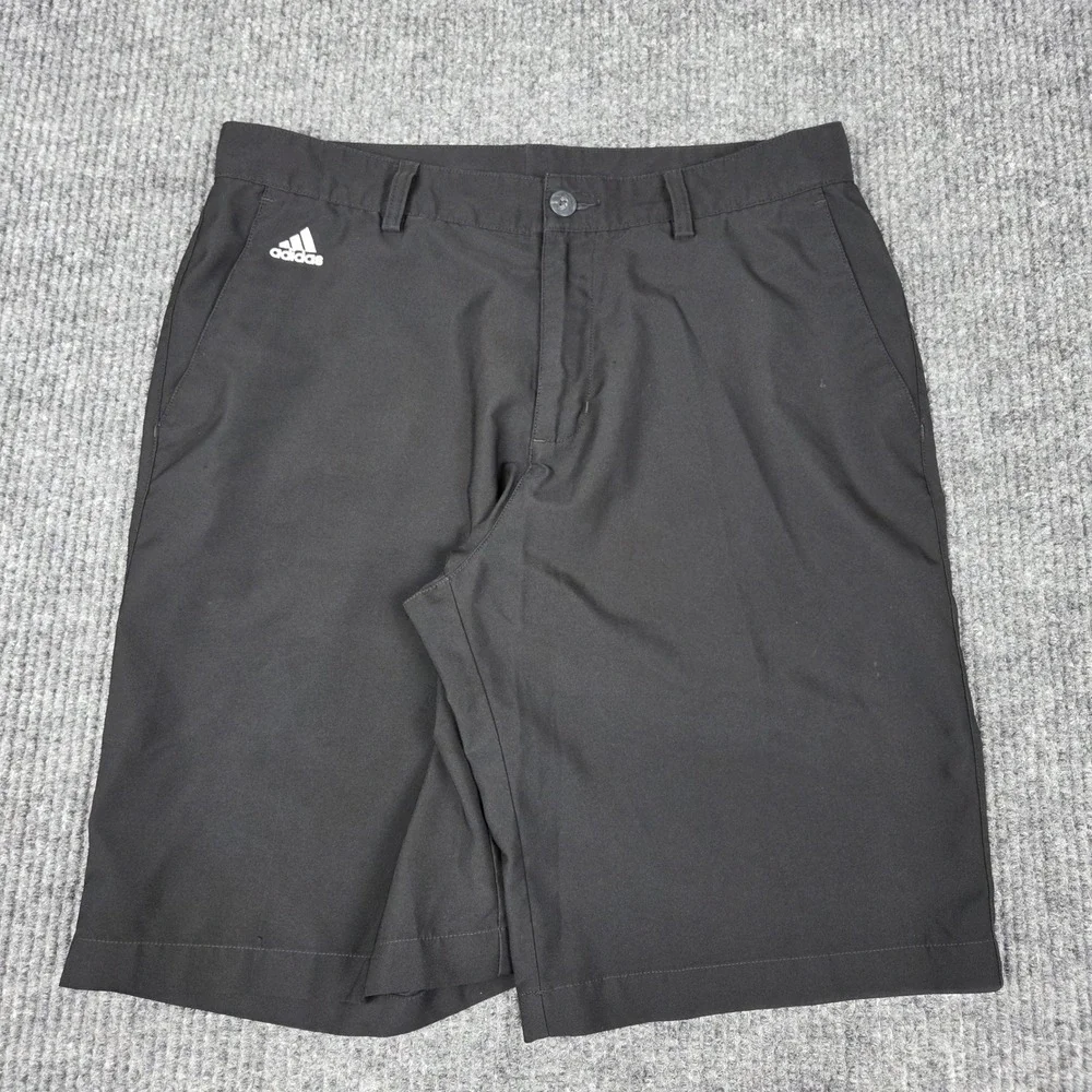 Adidas Mens Climalite Golf Shorts Black Size 32 Performance Flat Front Athletic